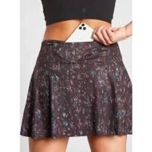 Athleta Match Point Skirt Skort Black Print Size S Tennis Pickleball Golf